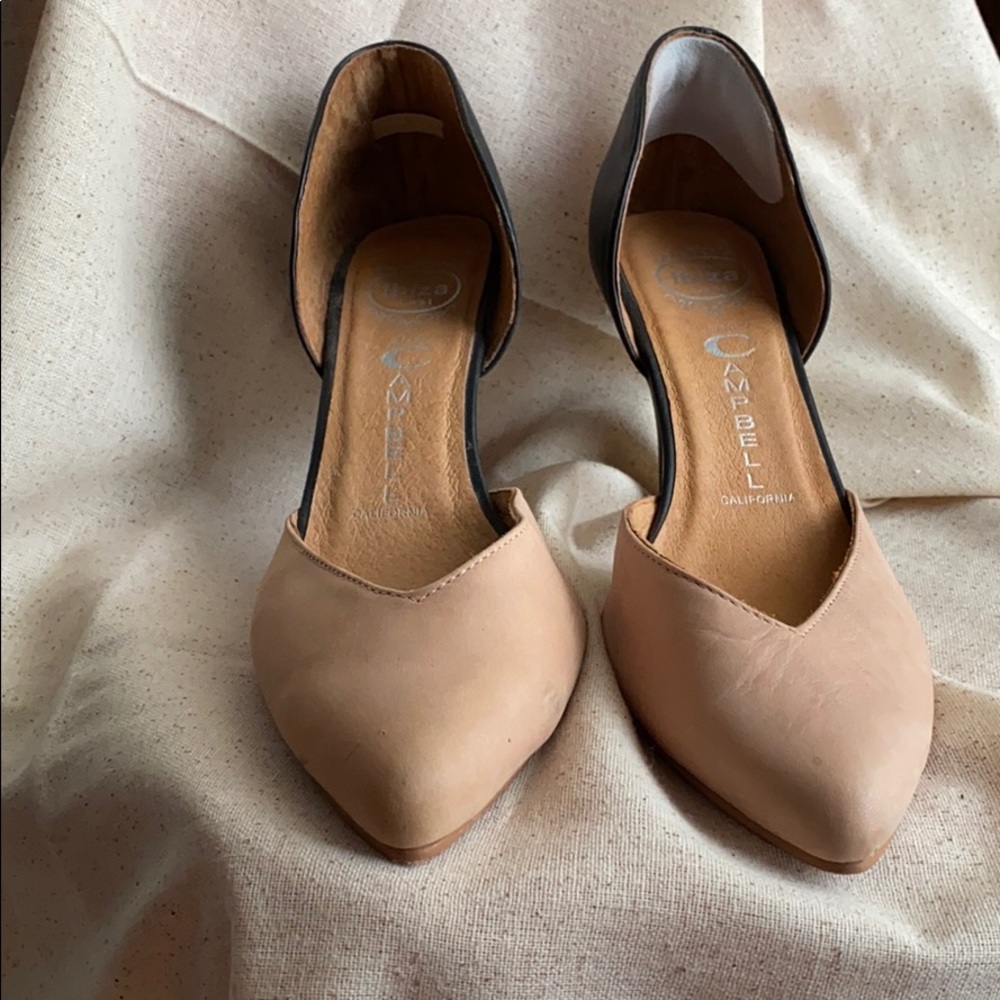 Neutral leather heels